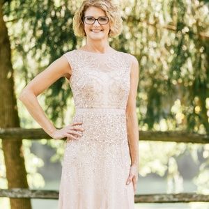 Blush colored formal dress & matching dress shoes